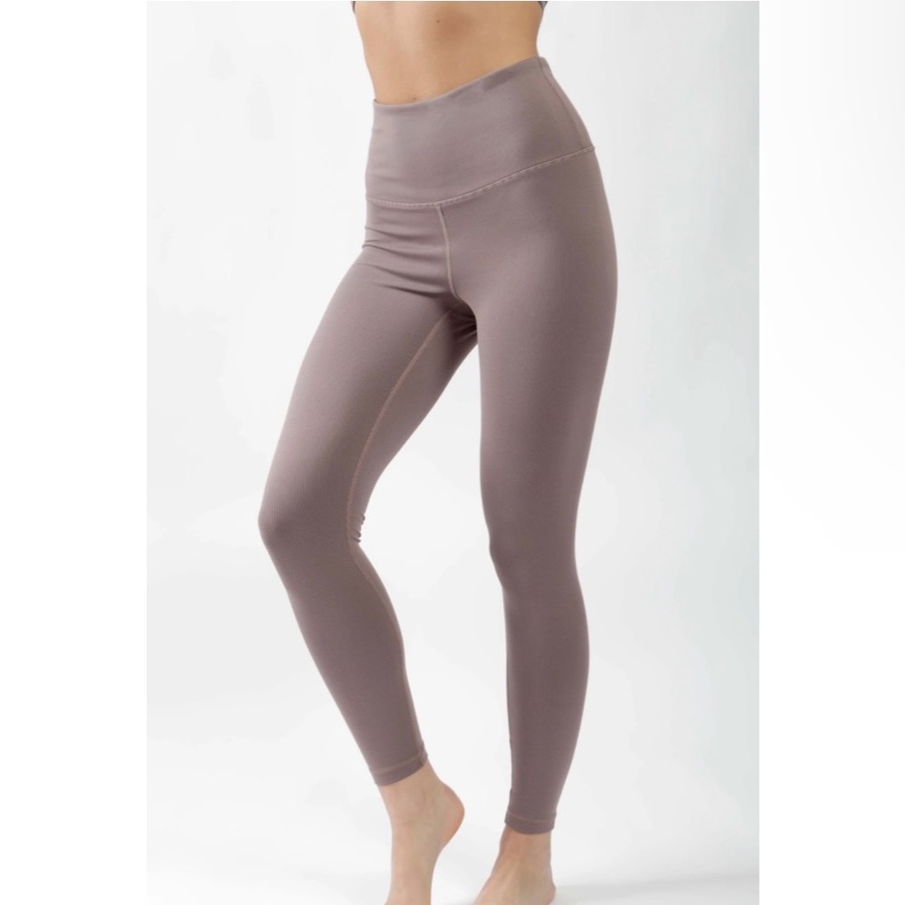 90 Degrees By Reflex High Rise Rib 7/8 Ankle Leggings/Sz:S/NWT